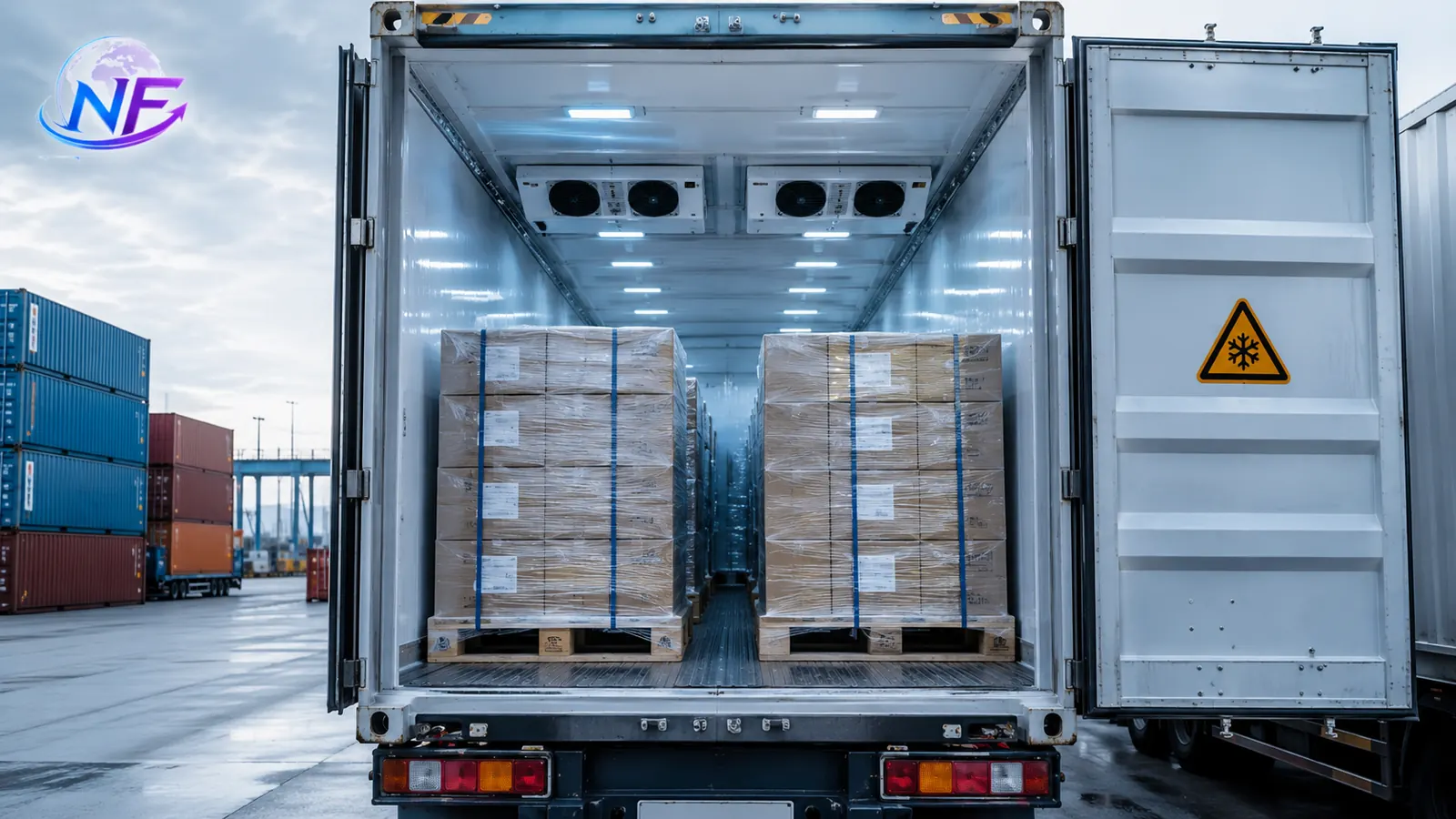 Produce held under cold chain conditions before dispatch